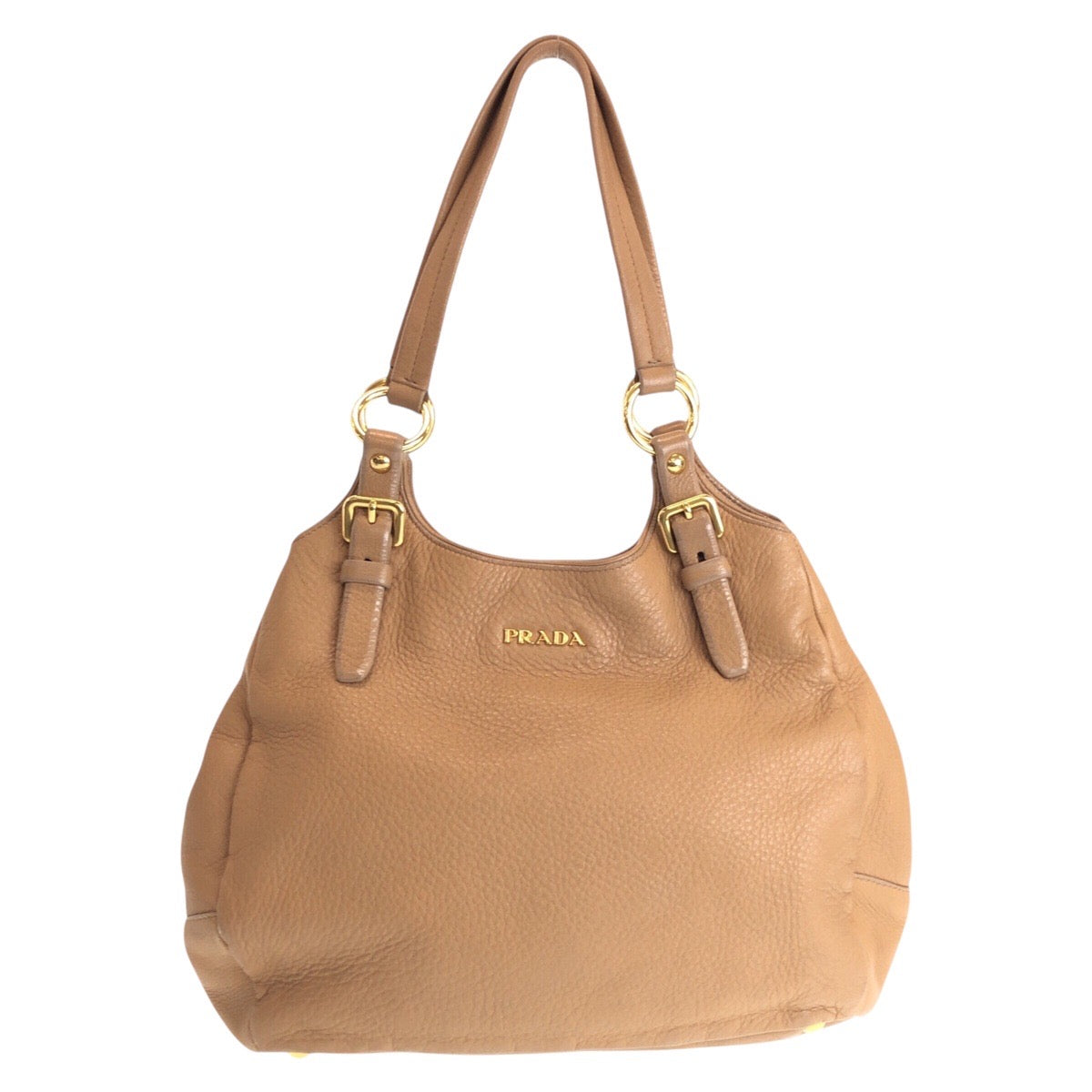 16452
PRADA プラダ ベージュ ゴールド金具 レザー ショルダーバッグ レディース AB54