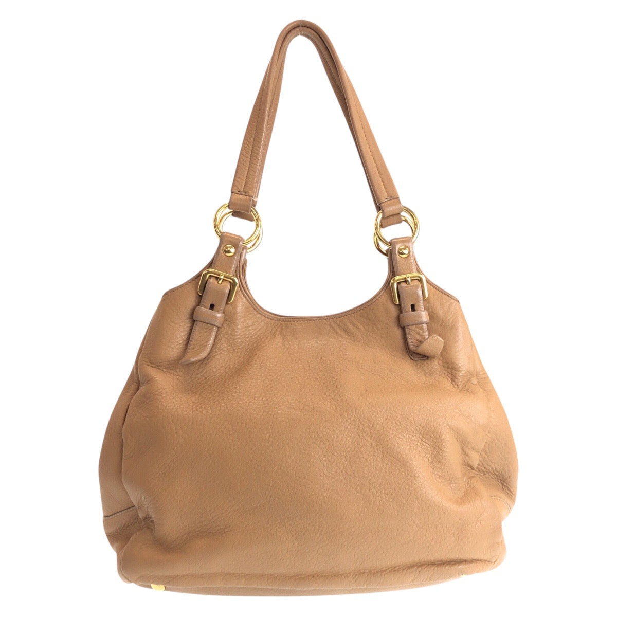 16452
PRADA プラダ ベージュ ゴールド金具 レザー ショルダーバッグ レディース AB54