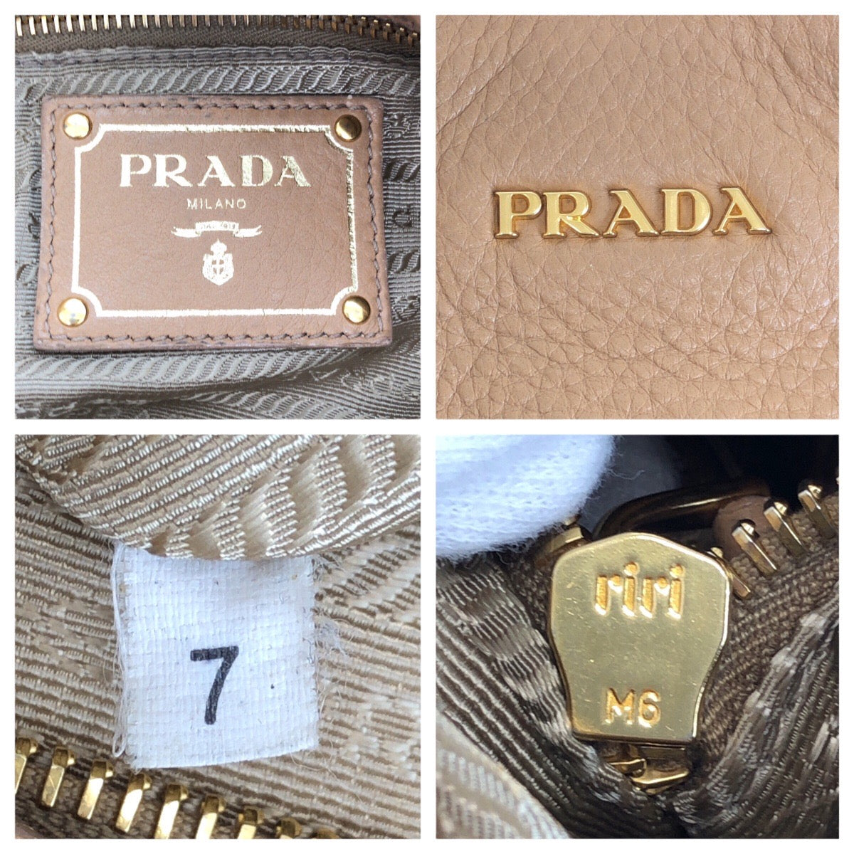 16452
PRADA プラダ ベージュ ゴールド金具 レザー ショルダーバッグ レディース AB54