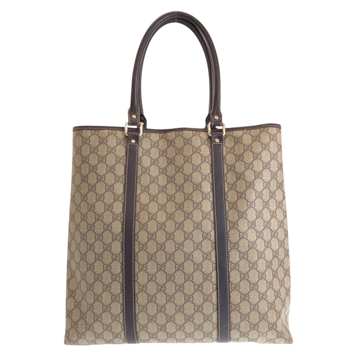 16454
GUCCI グッチ ブラウン ベージュ ゴールド金具 GGスプリームキャンバス / レザー 223668 トートバッグ ショルダーバッグ  レディース AB32