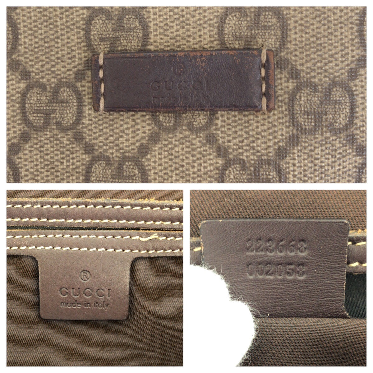 16454
GUCCI グッチ ブラウン ベージュ ゴールド金具 GGスプリームキャンバス / レザー 223668 トートバッグ ショルダーバッグ  レディース AB32