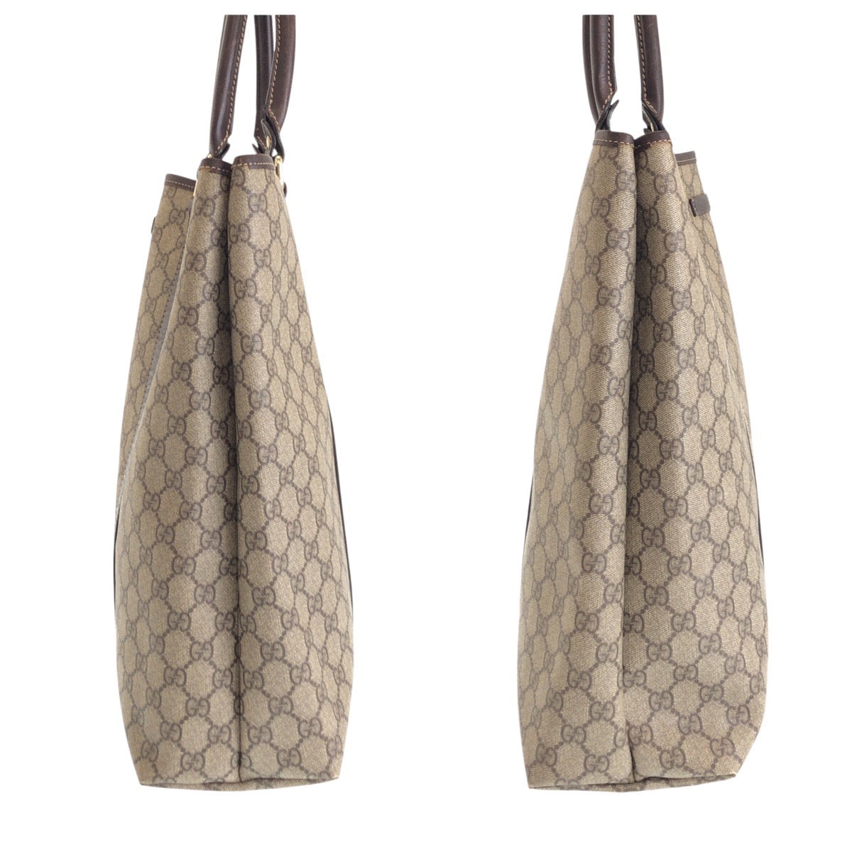16454
GUCCI グッチ ブラウン ベージュ ゴールド金具 GGスプリームキャンバス / レザー 223668 トートバッグ ショルダーバッグ  レディース AB32