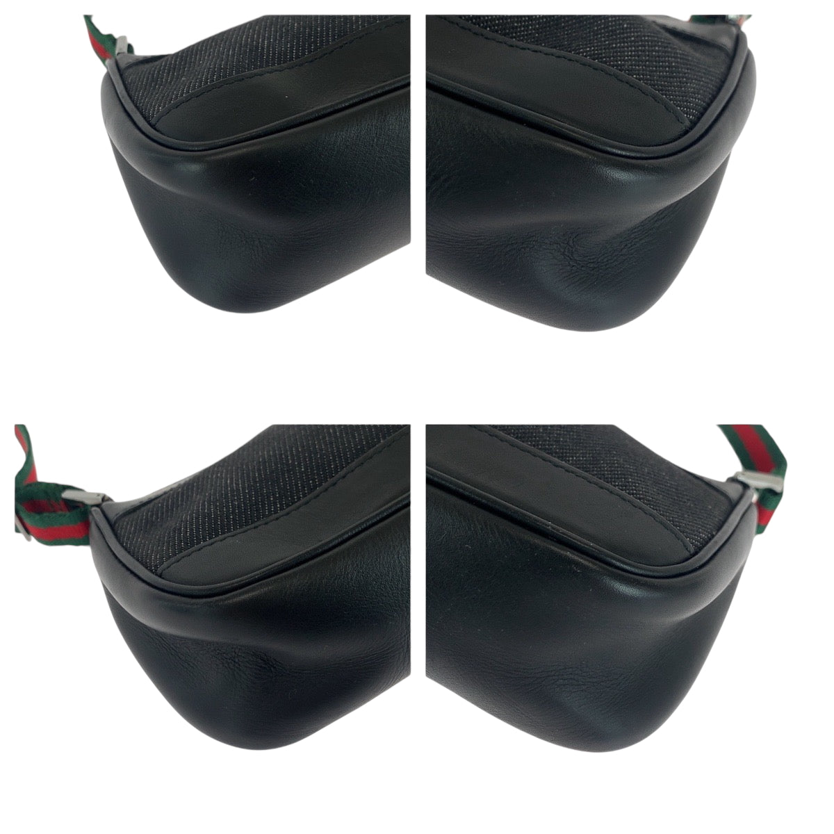 16455
GUCCI グッチ シェリーライン ブラック 黒 シルバー金具 キャンバス / レザー 92320 ハンドバッグ アクセサリーポーチ  レディース A39