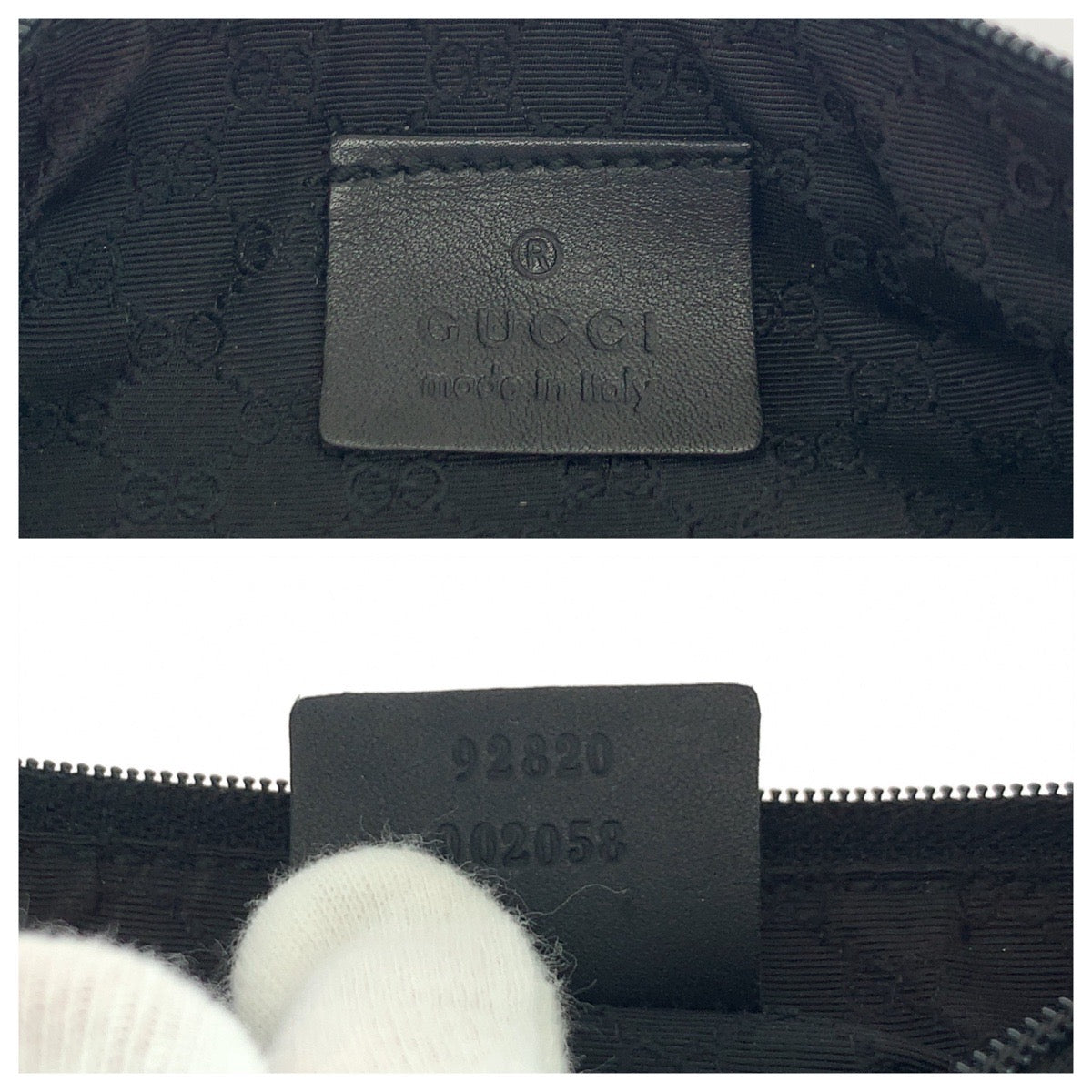 16455
GUCCI グッチ シェリーライン ブラック 黒 シルバー金具 キャンバス / レザー 92320 ハンドバッグ アクセサリーポーチ  レディース A39
