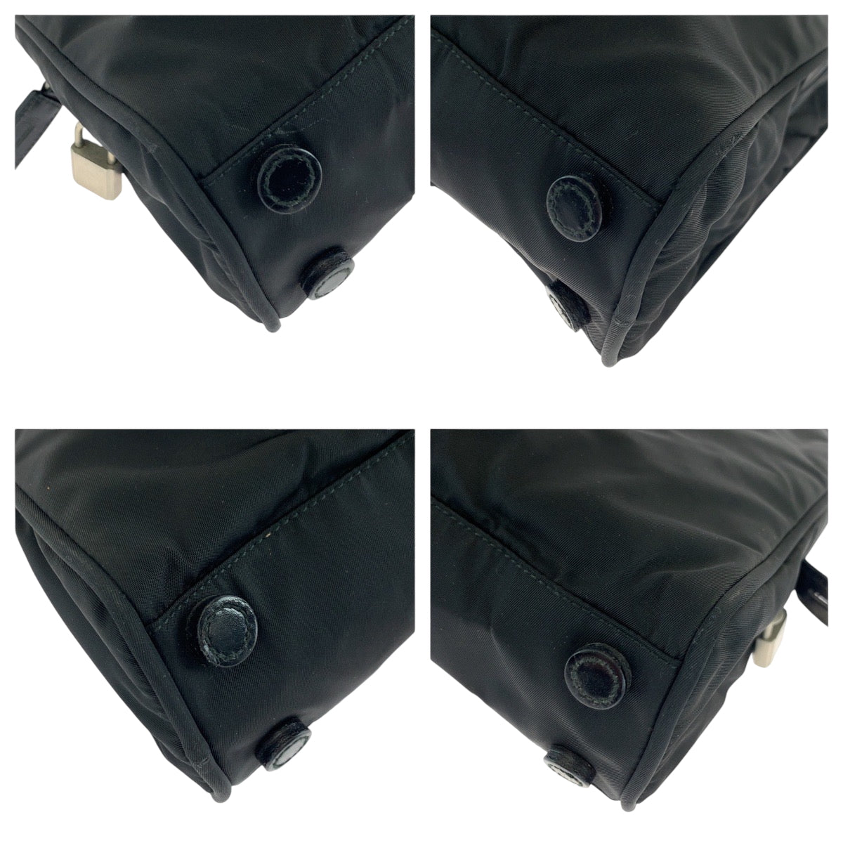 16458
PRADA プラダ テスート 三角ロゴプレート ブラック 黒 シルバー金具 ナイロン B8496 ハンドバッグ トートバッグ  レディース AB22