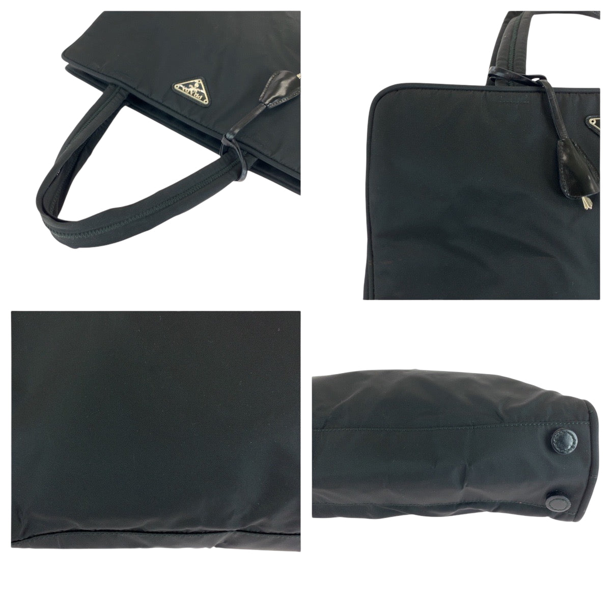 16458
PRADA プラダ テスート 三角ロゴプレート ブラック 黒 シルバー金具 ナイロン B8496 ハンドバッグ トートバッグ  レディース AB22