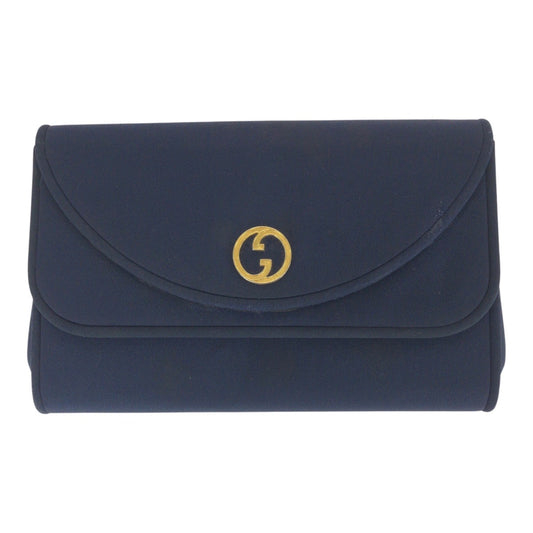 16460
GUCCI グッチ ヴィンテージ オールドグッチ ネイビー ゴールド金具 キャンバス チェーンショルダーバッグ 肩掛け レディース AB27
