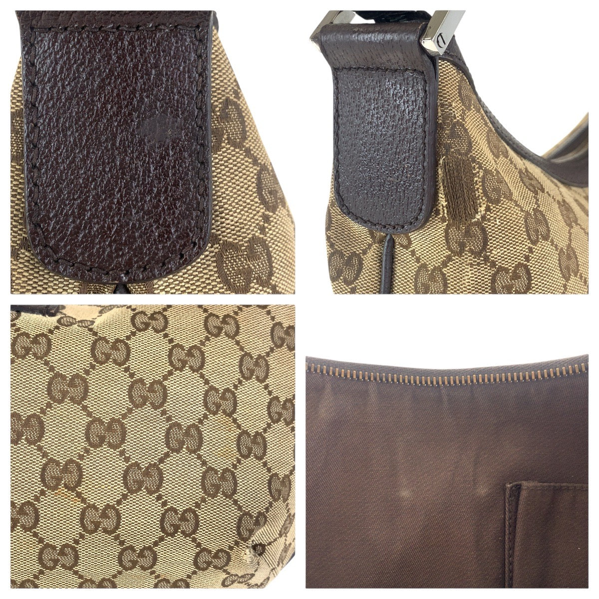 16462
GUCCI グッチ ベージュ ブラウン  GGキャンバス / レザー 181092 ショルダーバッグ メッセンジャーバッグ  レディース AB33