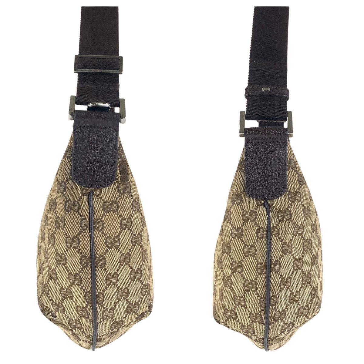 16462
GUCCI グッチ ベージュ ブラウン  GGキャンバス / レザー 181092 ショルダーバッグ メッセンジャーバッグ  レディース AB33