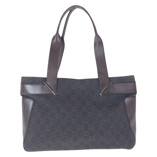 16463
GUCCI グッチ ブラウン GGキャンバス / レザー 73983 トートバッグ ショルダーバッグ  レディース AB24