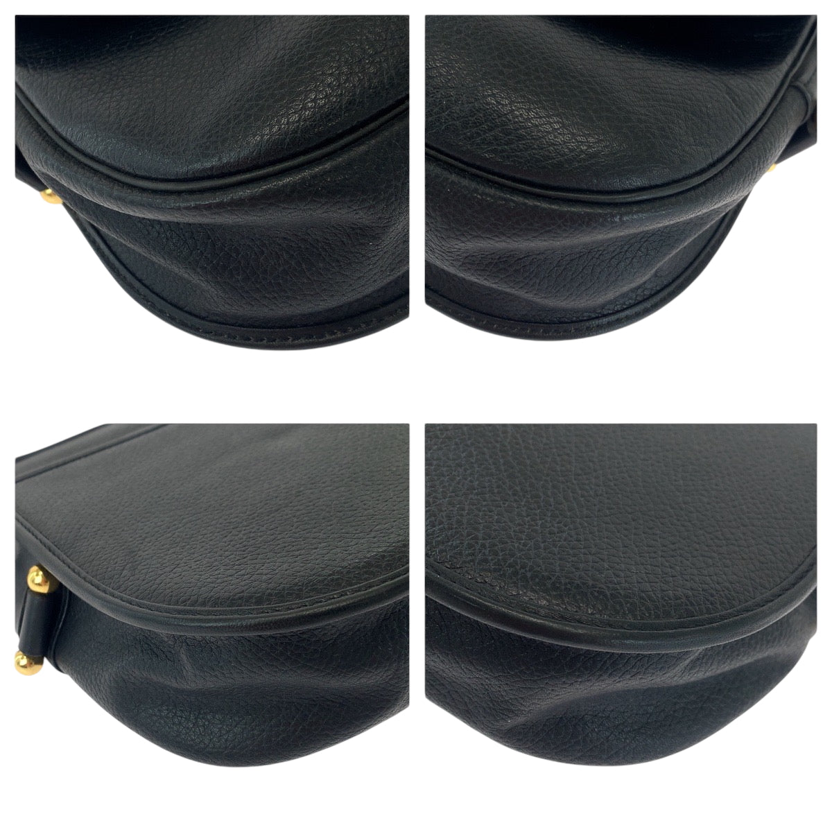 16464
Dior ディオール ヴィンテージ ラウンドロゴ ブラック 黒 ゴールド金具 レザー ショルダーバッグ ポシェット  レディース ABP28