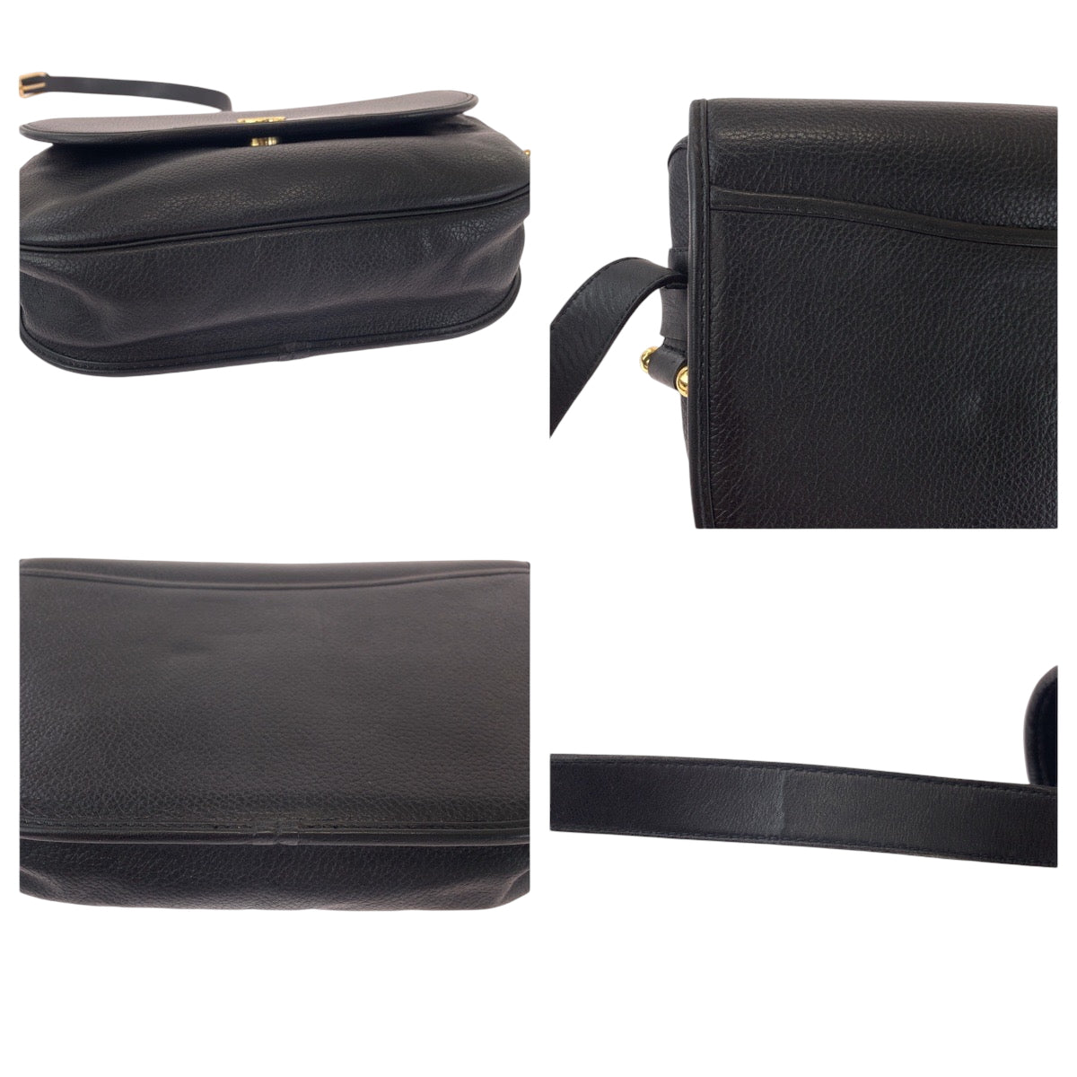 16464
Dior ディオール ヴィンテージ ラウンドロゴ ブラック 黒 ゴールド金具 レザー ショルダーバッグ ポシェット  レディース ABP28