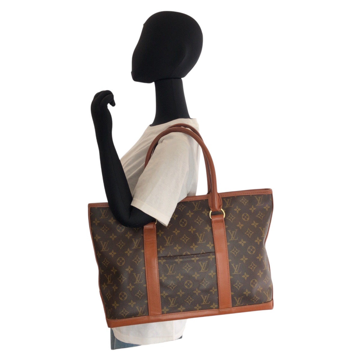 16466
LOUIS VUITTON ルイヴィトン モノグラム ウィークエンドPM ブラウン ゴールド金具 PVC / レザー M42425 トートバッグ ショルダーバッグ  レディース ABP42