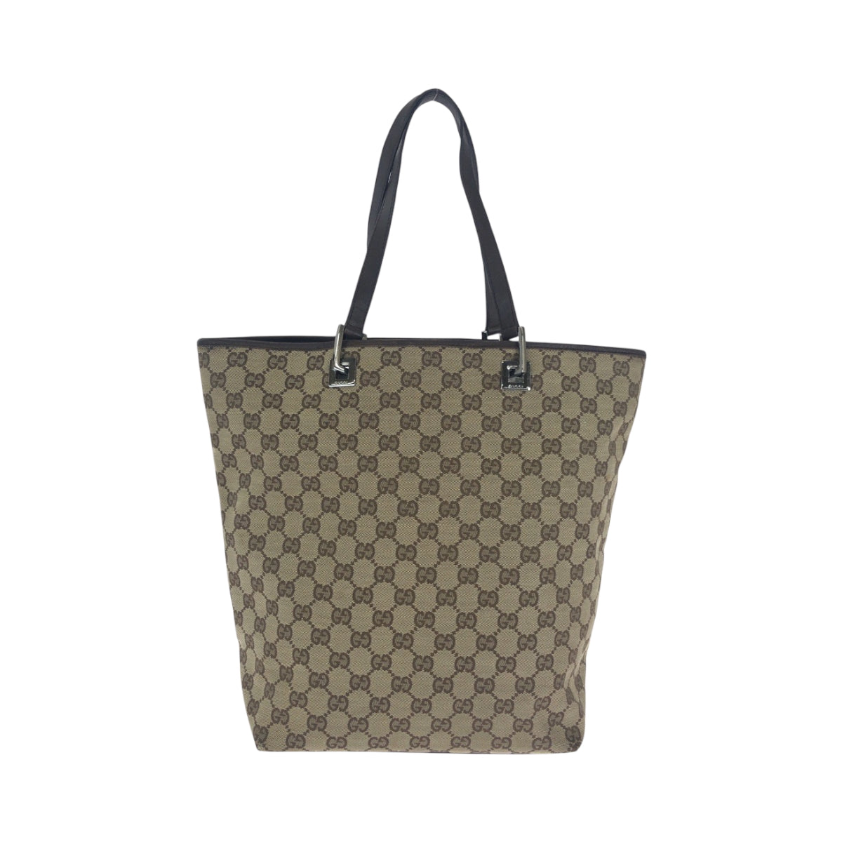 16467
GUCCI グッチ ブラウン ベージュ シルバー金具 GGキャンバス 31243 トートバッグ ショルダーバッグ  レディース AB20