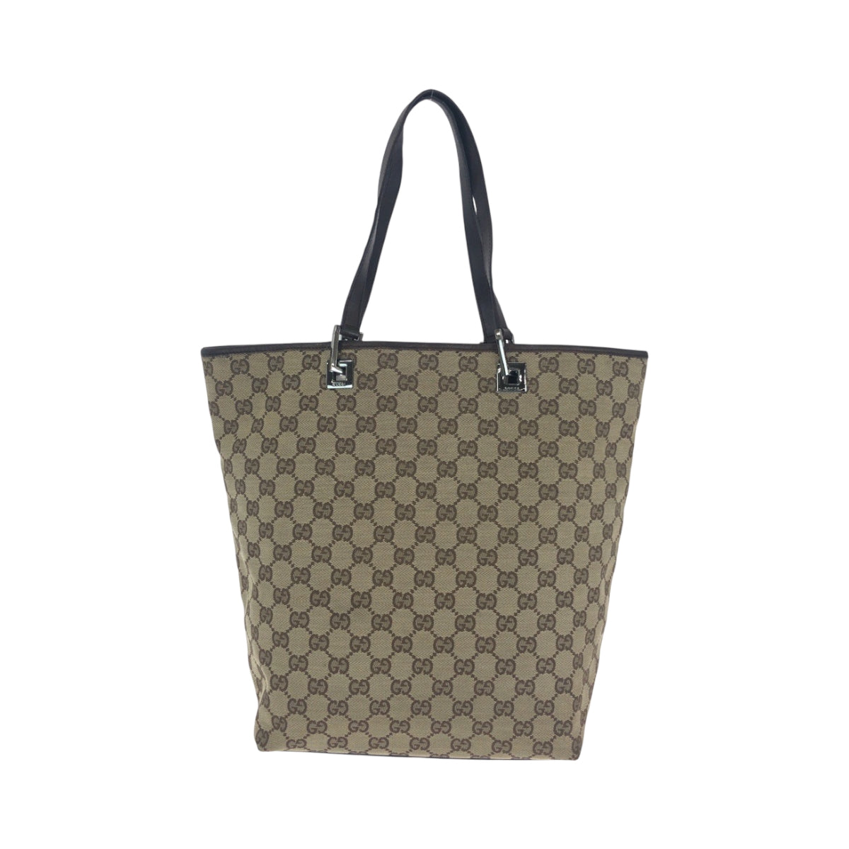 16467
GUCCI グッチ ブラウン ベージュ シルバー金具 GGキャンバス 31243 トートバッグ ショルダーバッグ  レディース AB20