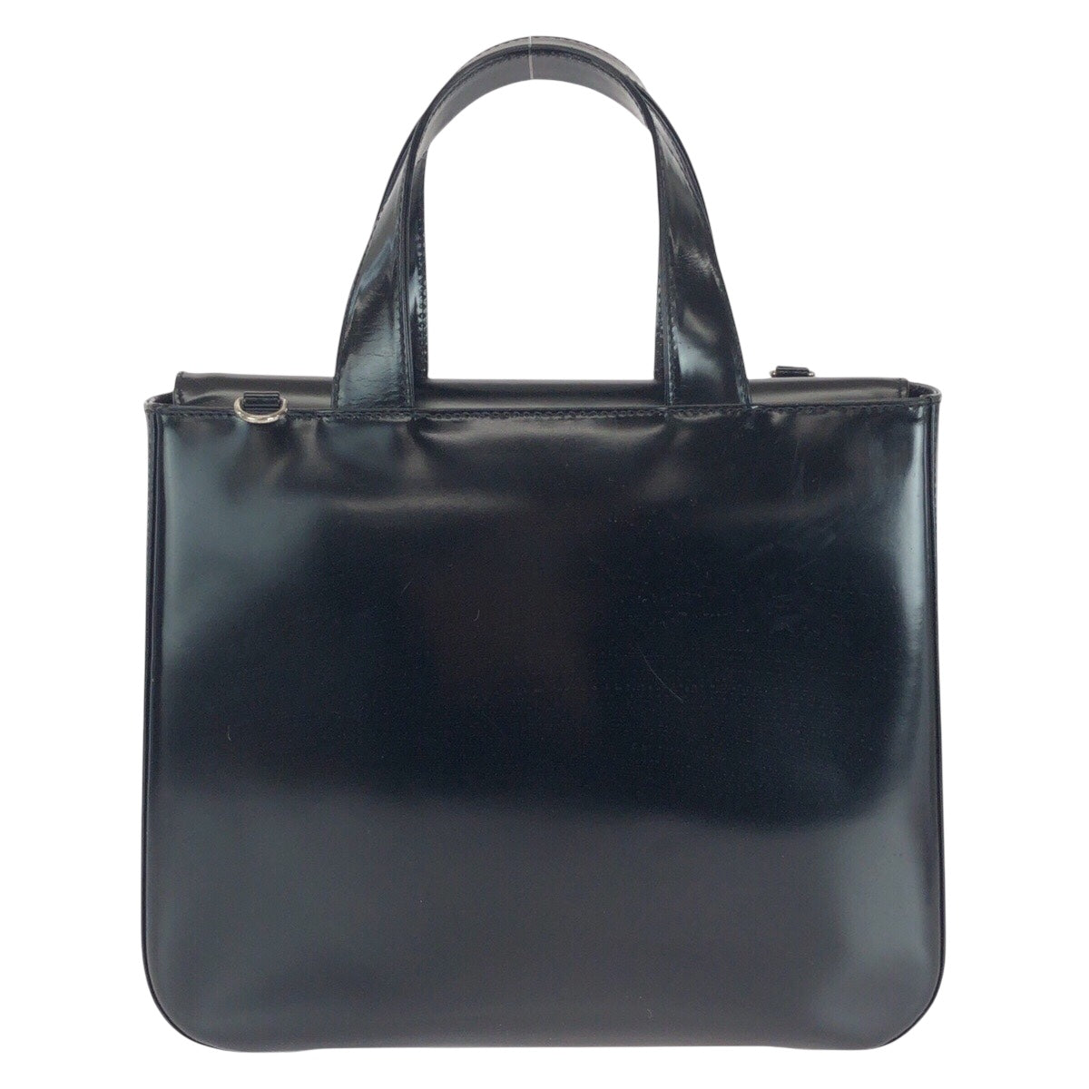 16468
GUCCI グッチ ブラック 黒 シルバー金具 パテントレザー 000 1013 0504 ハンドバッグ  レディース