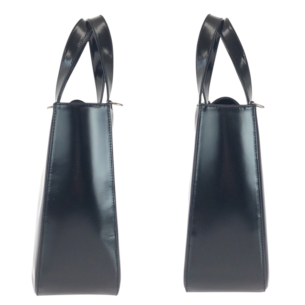 16468
GUCCI グッチ ブラック 黒 シルバー金具 パテントレザー 000 1013 0504 ハンドバッグ  レディース