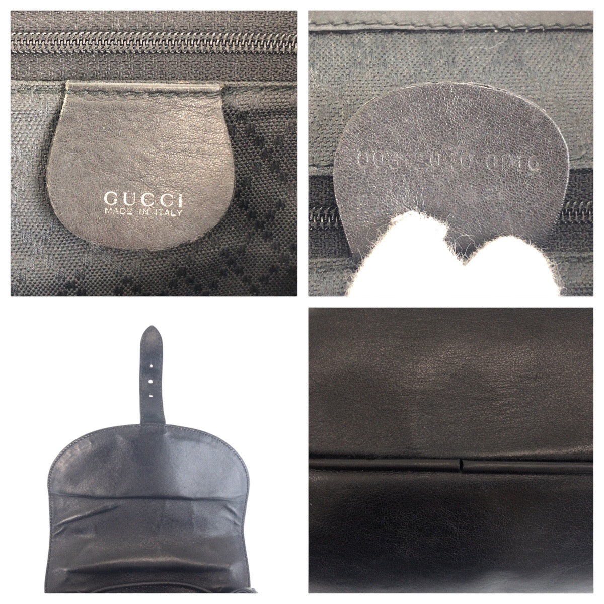 16471
GUCCI グッチ ヴィンテージ バンブー ブラック 黒 ゴールド金具 レザー 006 2040 0016 バックパック リュックサック レディース AB40