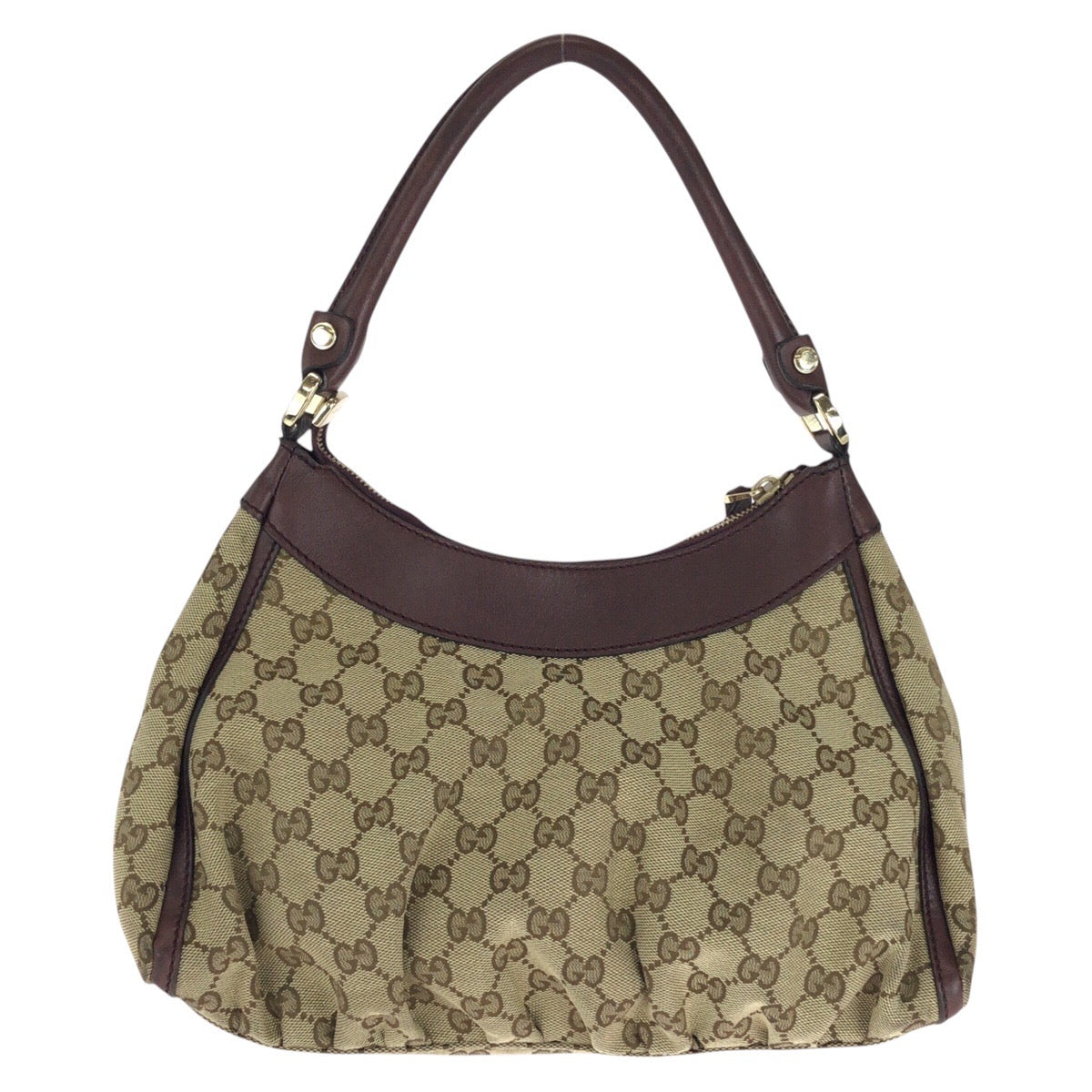 16472
GUCCI グッチ アビー ベージュ ブラウン ゴールド金具 GGキャンバス / レザー 190525 ショルダーバッグ  レディース