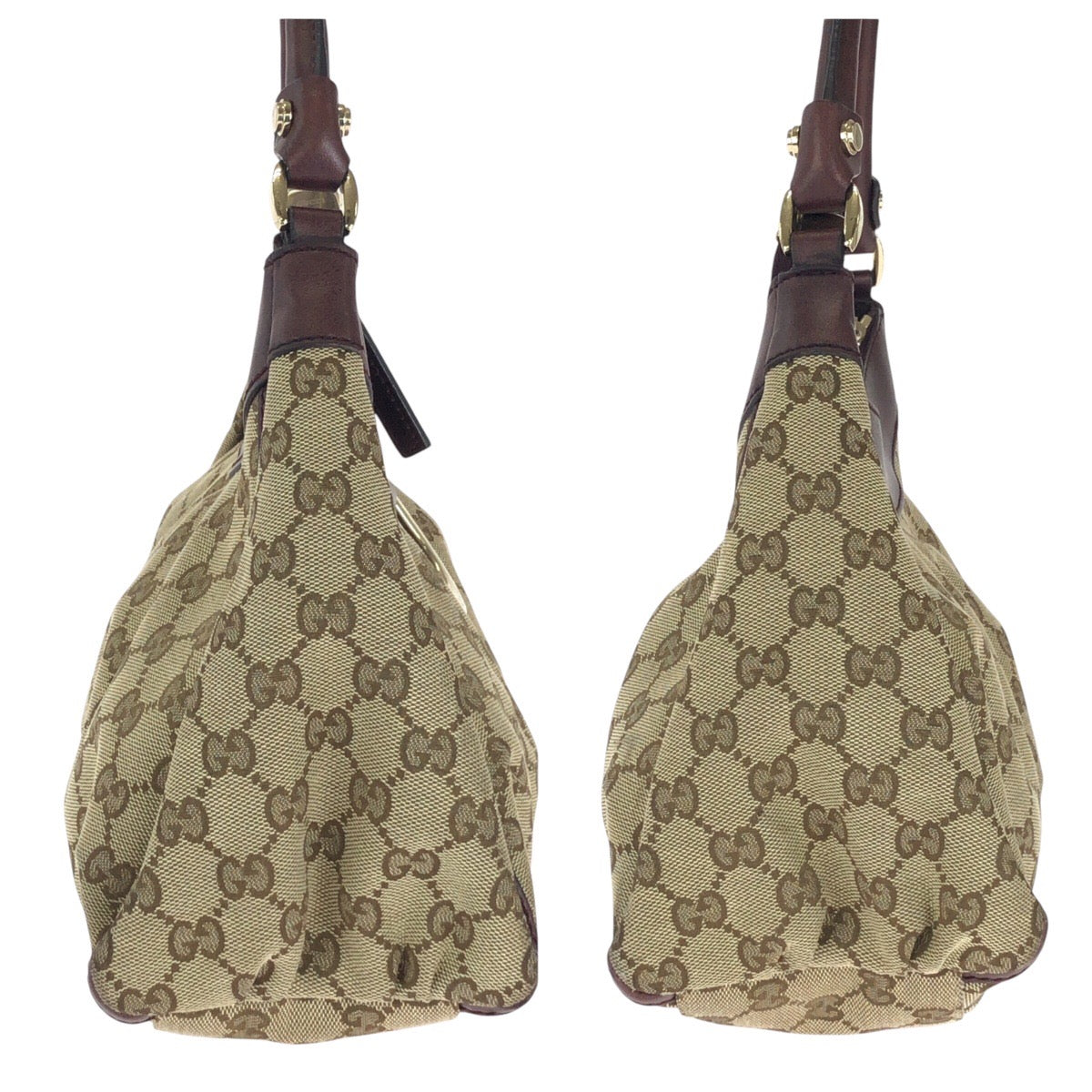 16472
GUCCI グッチ アビー ベージュ ブラウン ゴールド金具 GGキャンバス / レザー 190525 ショルダーバッグ  レディース