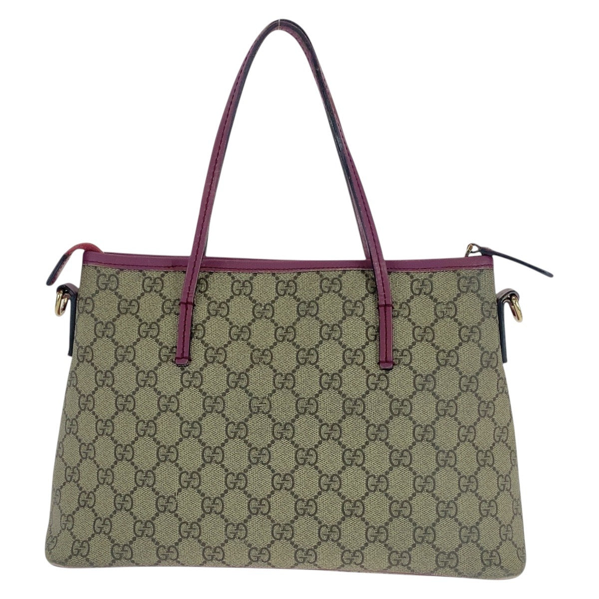 16476
GUCCI グッチ ベージュ パープル ゴールド金具 GGスプリームキャンバス / レザー 353440 ショルダーバッグ ハンドバッグ  レディース AB30