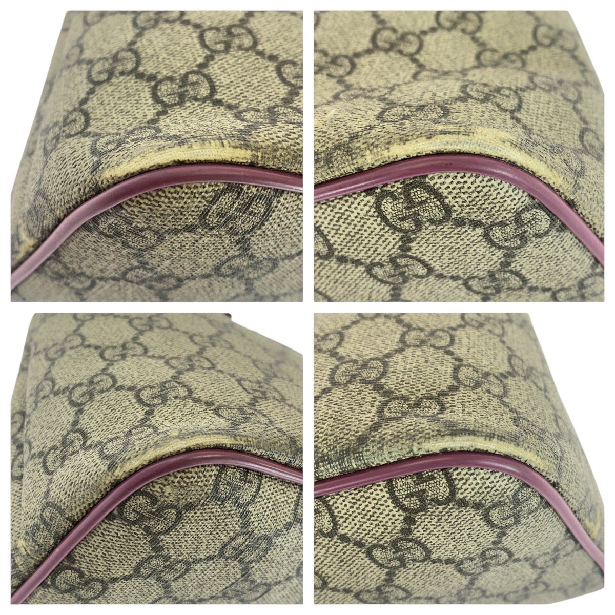 16476
GUCCI グッチ ベージュ パープル ゴールド金具 GGスプリームキャンバス / レザー 353440 ショルダーバッグ ハンドバッグ  レディース AB30