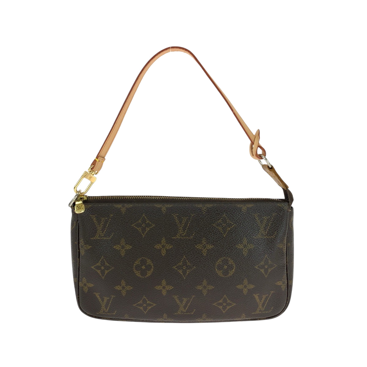 16477
LOUIS VUITTON ルイヴィトン モノグラム ポシェット アクセソワール ブラウン ベージュ ゴールド金具 PVC M40712 ショルダーバッグ アクセサリーポーチ 2way  レディース