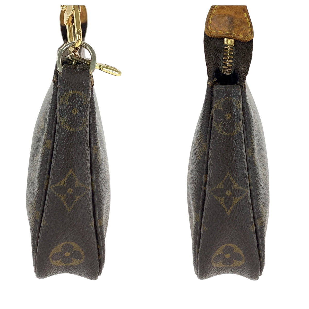 16477
LOUIS VUITTON ルイヴィトン モノグラム ポシェット アクセソワール ブラウン ベージュ ゴールド金具 PVC M40712 ショルダーバッグ アクセサリーポーチ 2way  レディース AB60