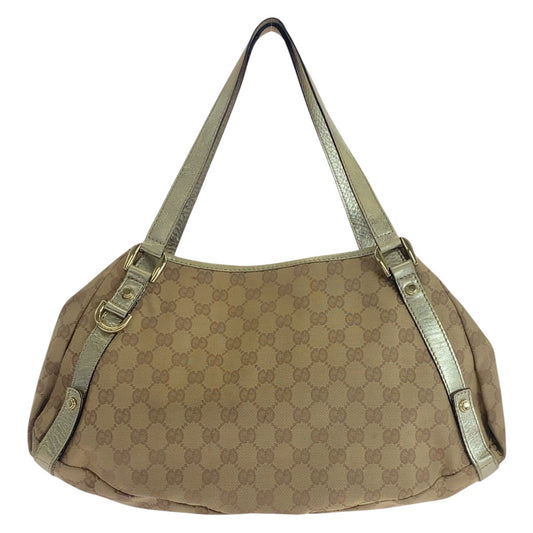 16480
GUCCI グッチ アビー ベージュ ゴールド金具 GGキャンバス / レザー 130730 ショルダーバッグ  レディース AB25