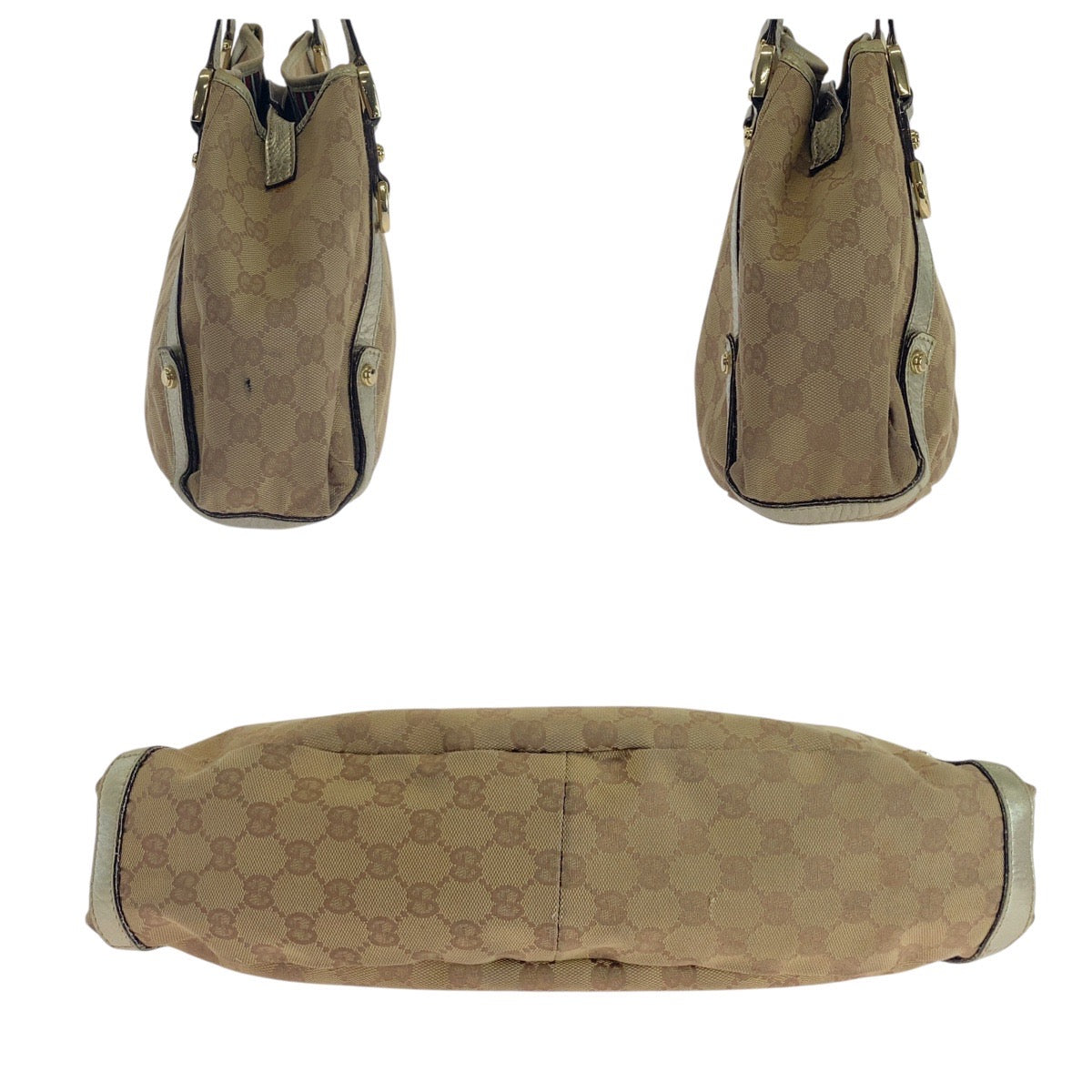 16480
GUCCI グッチ アビー ベージュ ゴールド金具 GGキャンバス / レザー 130730 ショルダーバッグ  レディース AB25
