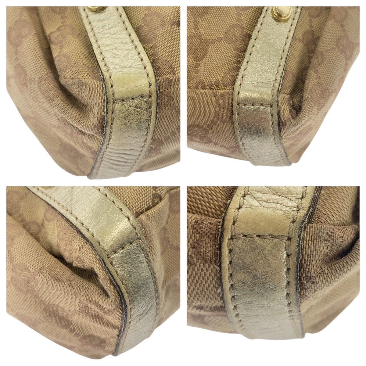 16480
GUCCI グッチ アビー ベージュ ゴールド金具 GGキャンバス / レザー 130730 ショルダーバッグ  レディース AB25