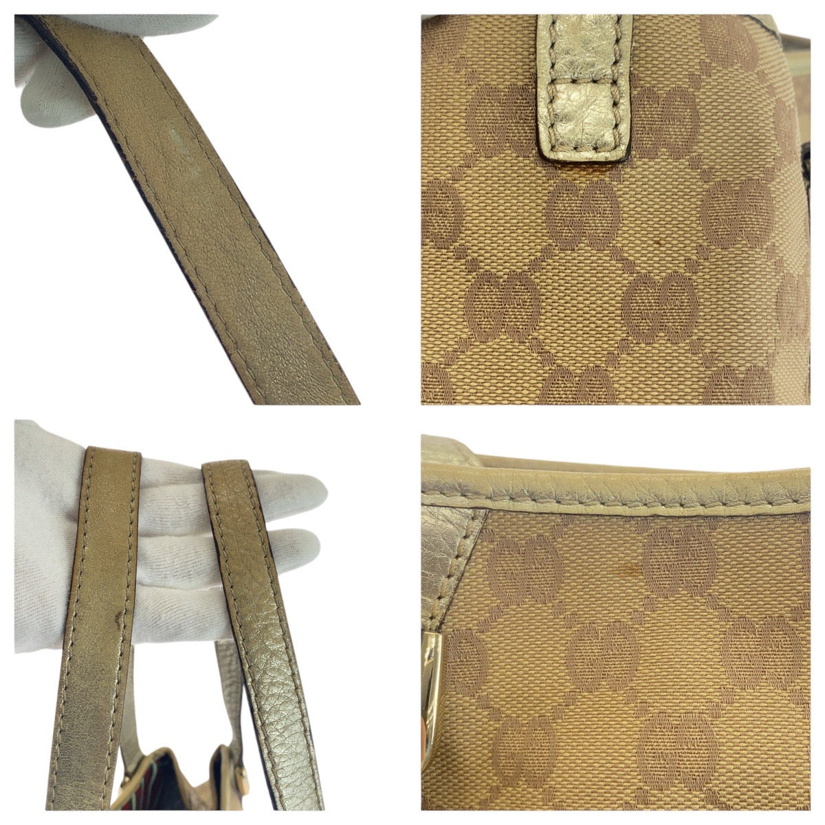 16480
GUCCI グッチ アビー ベージュ ゴールド金具 GGキャンバス / レザー 130730 ショルダーバッグ  レディース AB25