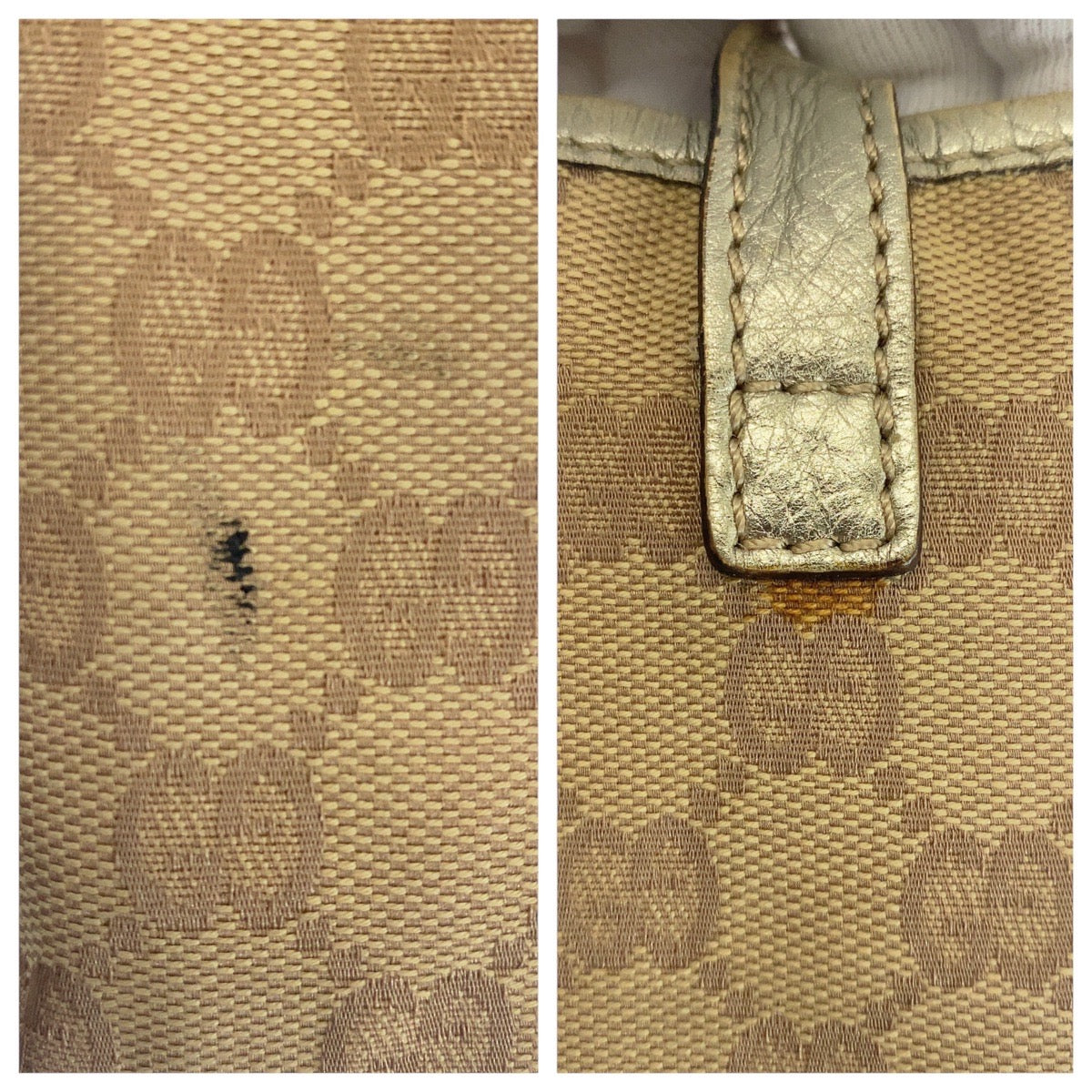 16480
GUCCI グッチ アビー ベージュ ゴールド金具 GGキャンバス / レザー 130730 ショルダーバッグ  レディース AB25