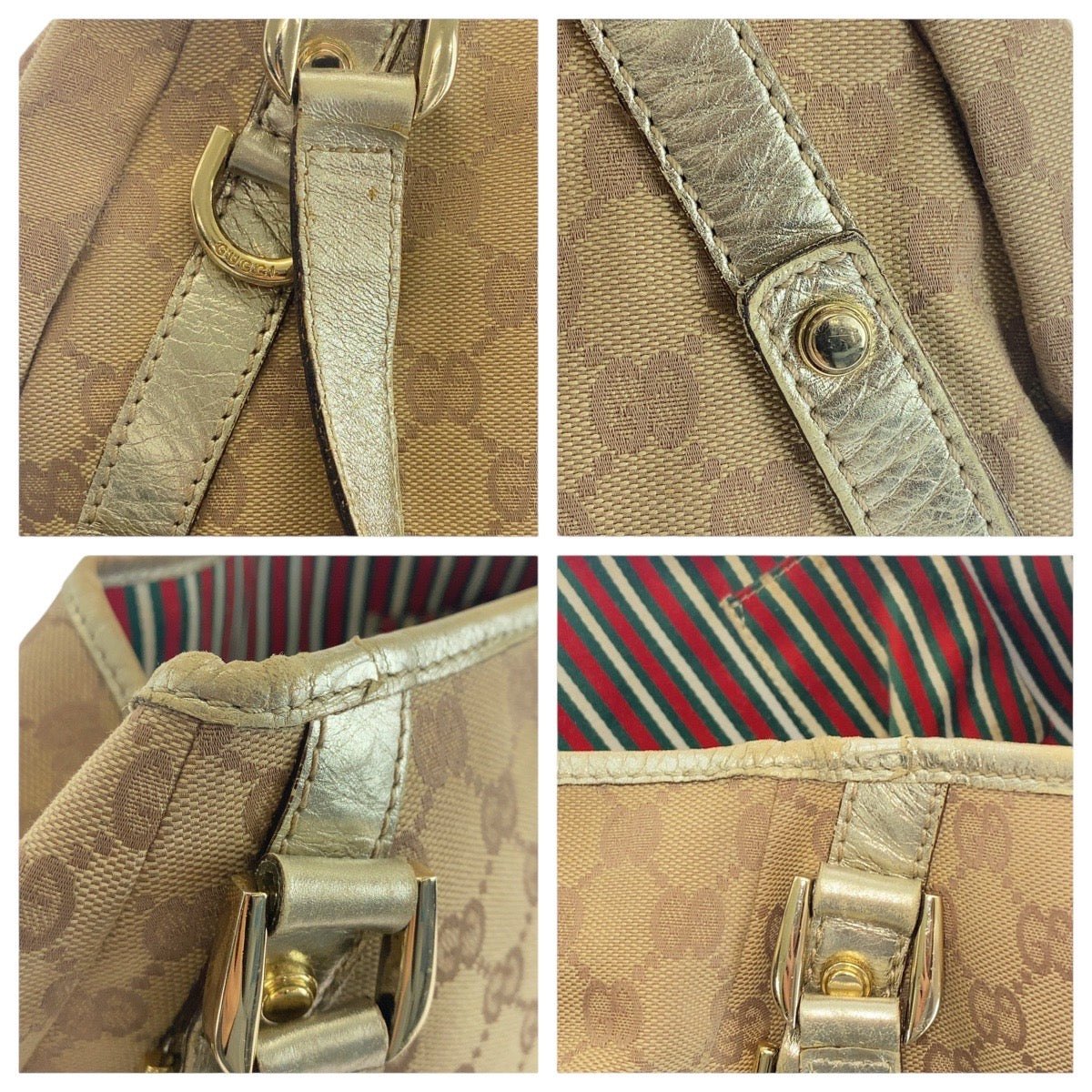 16480
GUCCI グッチ アビー ベージュ ゴールド金具 GGキャンバス / レザー 130730 ショルダーバッグ  レディース AB25