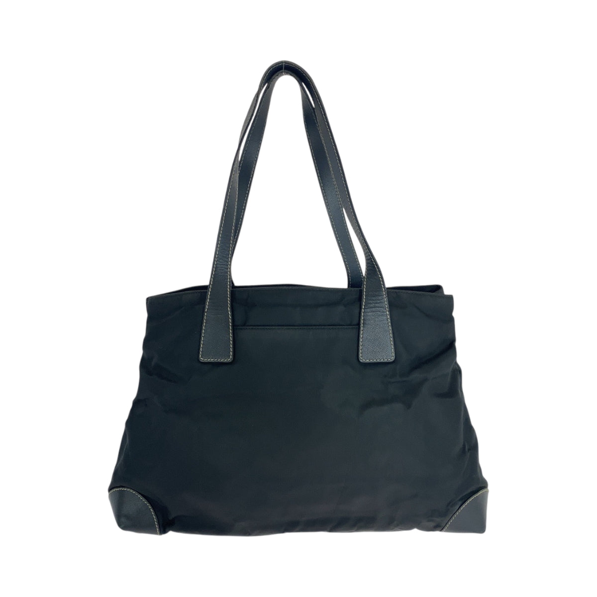 16482
PRADA プラダ テスート 三角ロゴプレート ブラック 黒 シルバー金具 ナイロン トートバッグ ハンドバッグ  レディース ABP35
