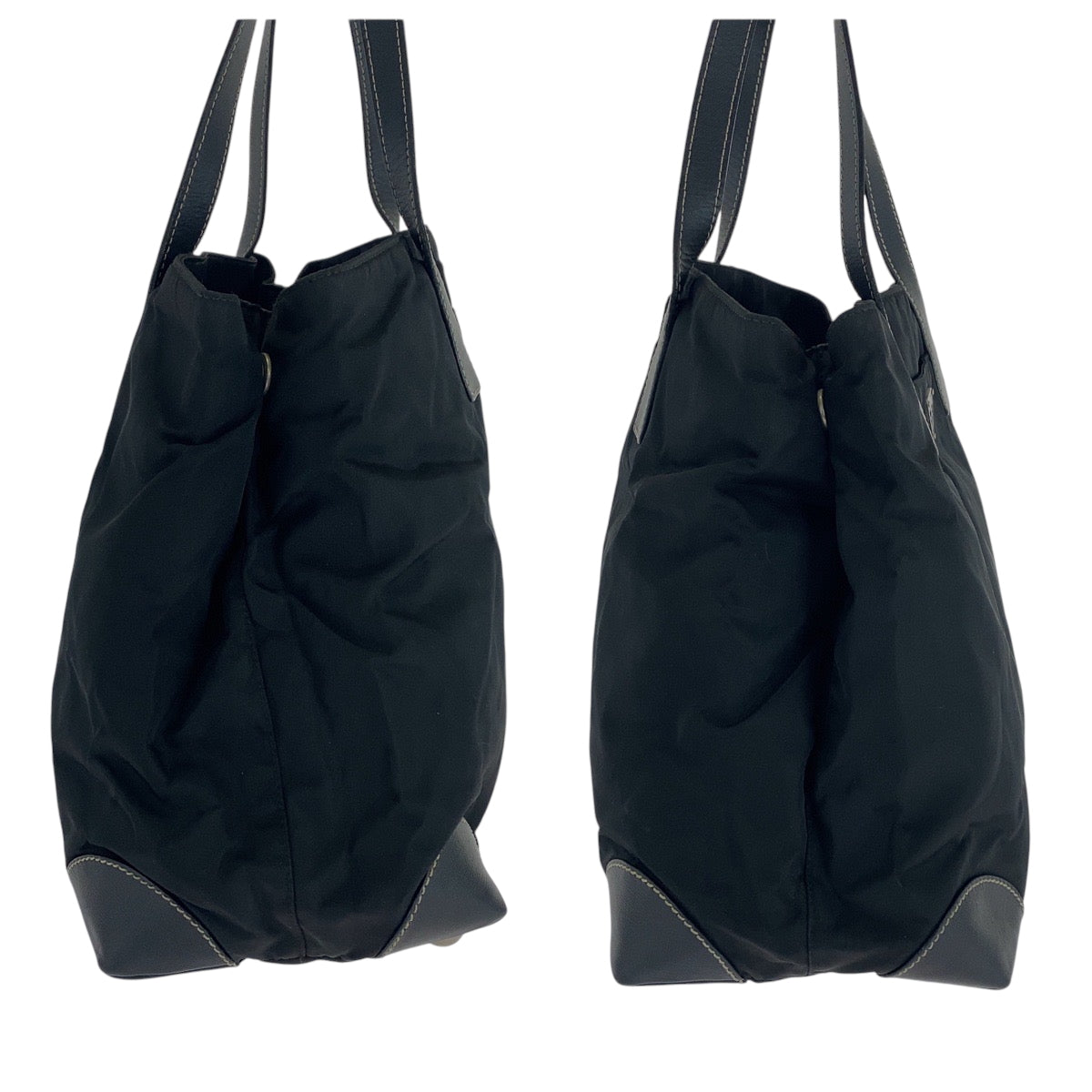 16482
PRADA プラダ テスート 三角ロゴプレート ブラック 黒 シルバー金具 ナイロン トートバッグ ハンドバッグ  レディース ABP35