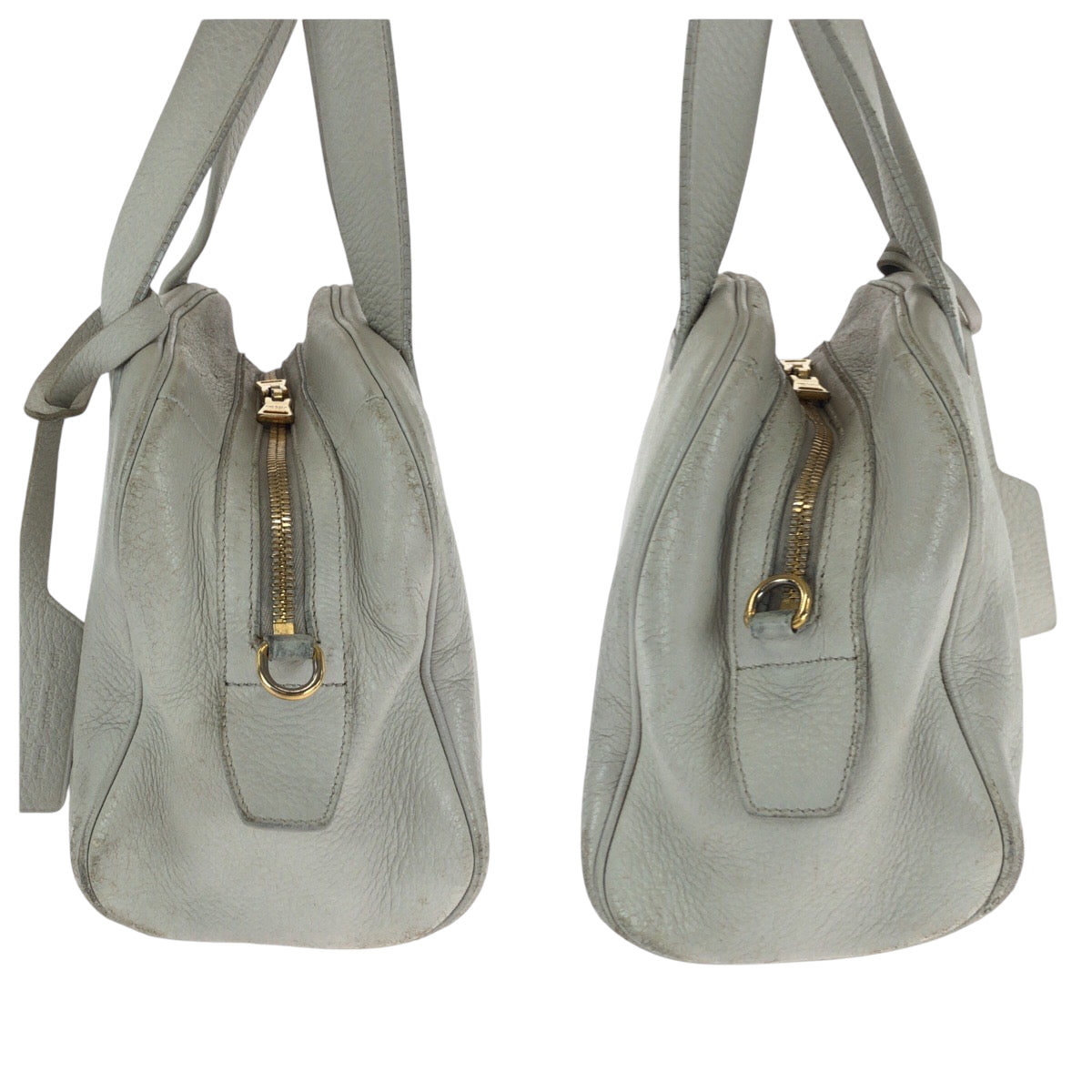 16483
PRADA プラダ ロゴ アイボリー ゴールド金具 レザー ショルダーバッグ ハンドバッグ 2way  レディース AB48