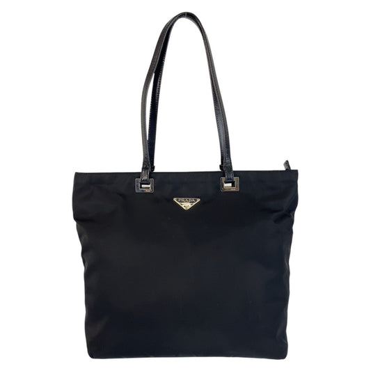 16484
PRADA プラダ テスート 三角ロゴプレート ブラック 黒 シルバー金具 ナイロン / レザー トートバッグ ショルダーバッグ  レディース AB32