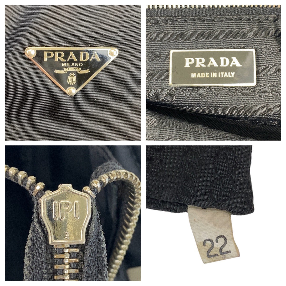 16484
PRADA プラダ テスート 三角ロゴプレート ブラック 黒 シルバー金具 ナイロン / レザー トートバッグ ショルダーバッグ  レディース AB32