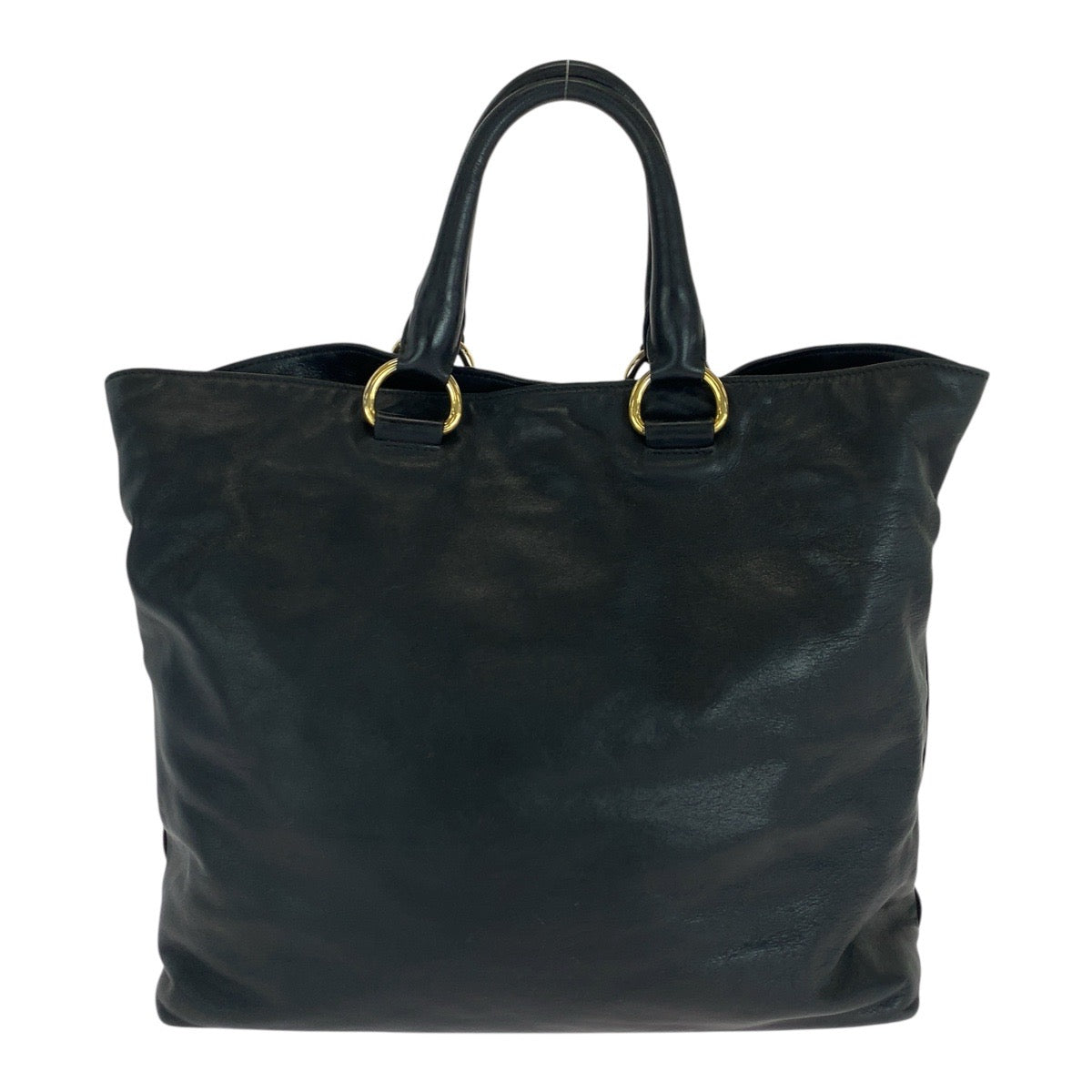 16485
PRADA プラダ ブラック 黒 ゴールド金具 レザー トートバッグ ショルダーバッグ 2way  レディース ABP54