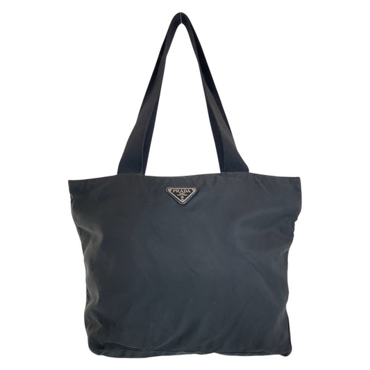16486
PRADA プラダ テスート 三角ロゴプレート ブラック 黒 シルバー金具 ナイロン トートバッグ ショルダーバッグ  レディース AB24