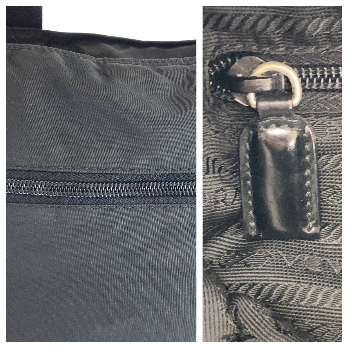16486
PRADA プラダ テスート 三角ロゴプレート ブラック 黒 シルバー金具 ナイロン トートバッグ ショルダーバッグ  レディース AB24