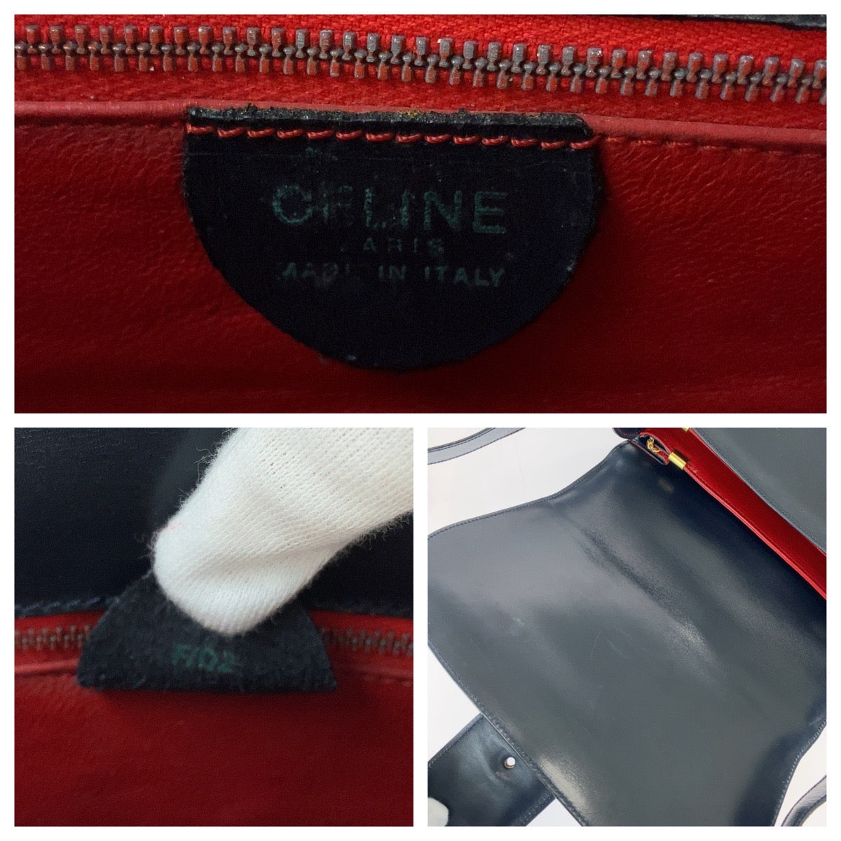 16489
CELINE セリーヌ ヴィンテージ ブラック 黒 ゴールド金具 レザー ショルダーバッグ ポシェット  レディース ABP48