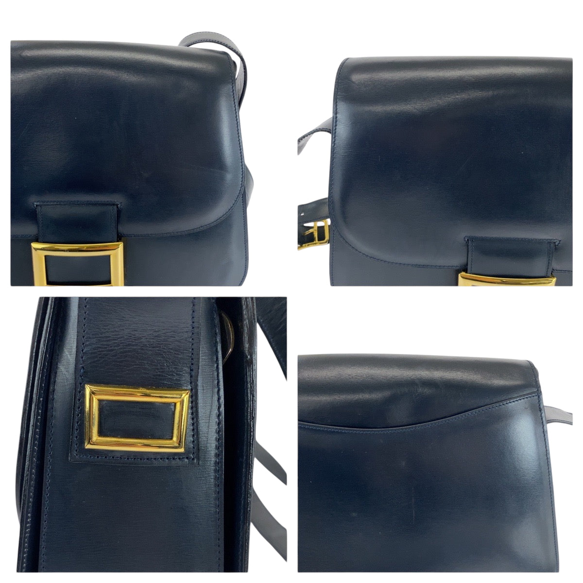 16489
CELINE セリーヌ ヴィンテージ ブラック 黒 ゴールド金具 レザー ショルダーバッグ ポシェット  レディース ABP48