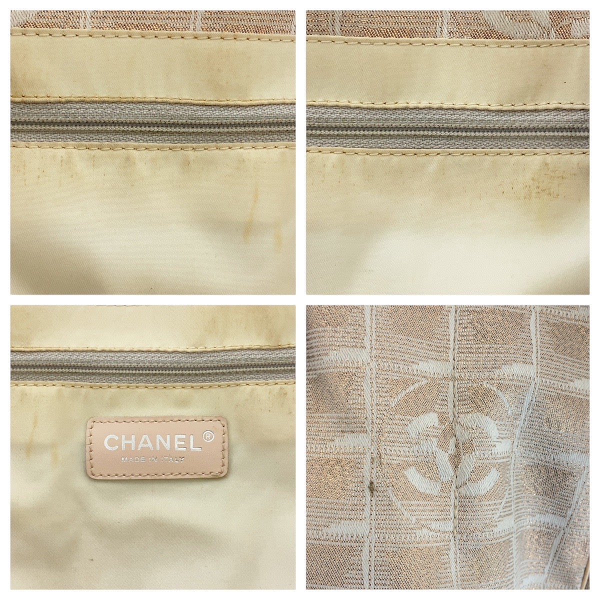 16490
CHANEL シャネル ニュートラベルライン ココマーク ピンクベージュ シルバー金具 キャンバス / レザー トートバッグ ハンドバッグ  レディース AB20