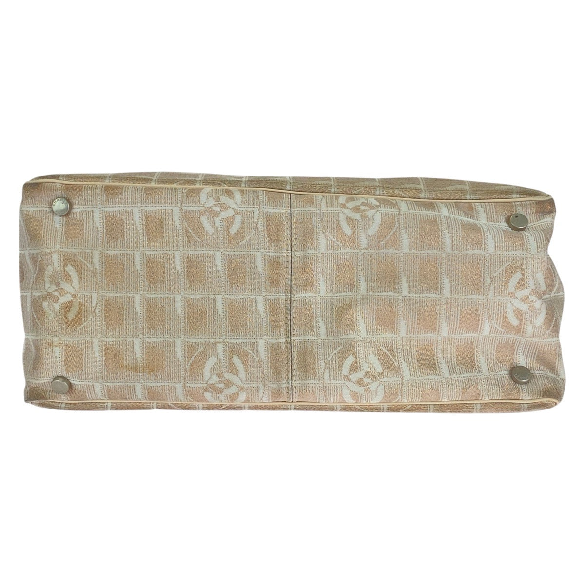 16490
CHANEL シャネル ニュートラベルライン ココマーク ピンクベージュ シルバー金具 キャンバス / レザー トートバッグ ハンドバッグ  レディース AB20