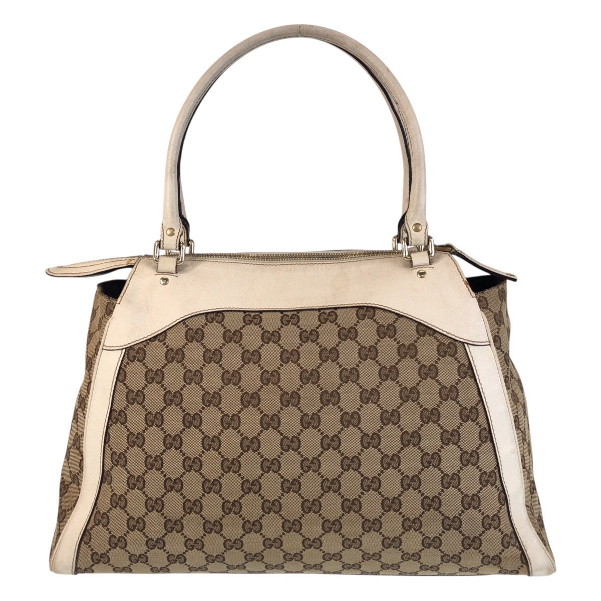 16491
GUCCI グッチ トロフィー ベージュ アイボリー ゴールド金具 GGキャンバス / レザー 189828 トートバッグ ショルダーバッグ  レディース AB34