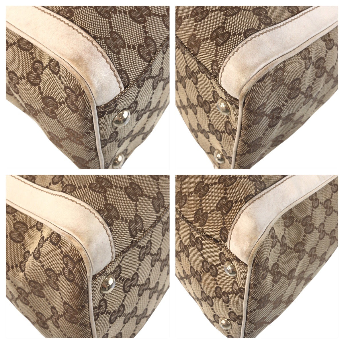 16491
GUCCI グッチ トロフィー ベージュ アイボリー ゴールド金具 GGキャンバス / レザー 189828 トートバッグ ショルダーバッグ  レディース AB34