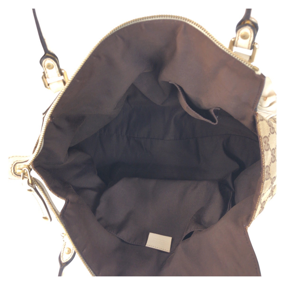 16491
GUCCI グッチ トロフィー ベージュ アイボリー ゴールド金具 GGキャンバス / レザー 189828 トートバッグ ショルダーバッグ  レディース AB34