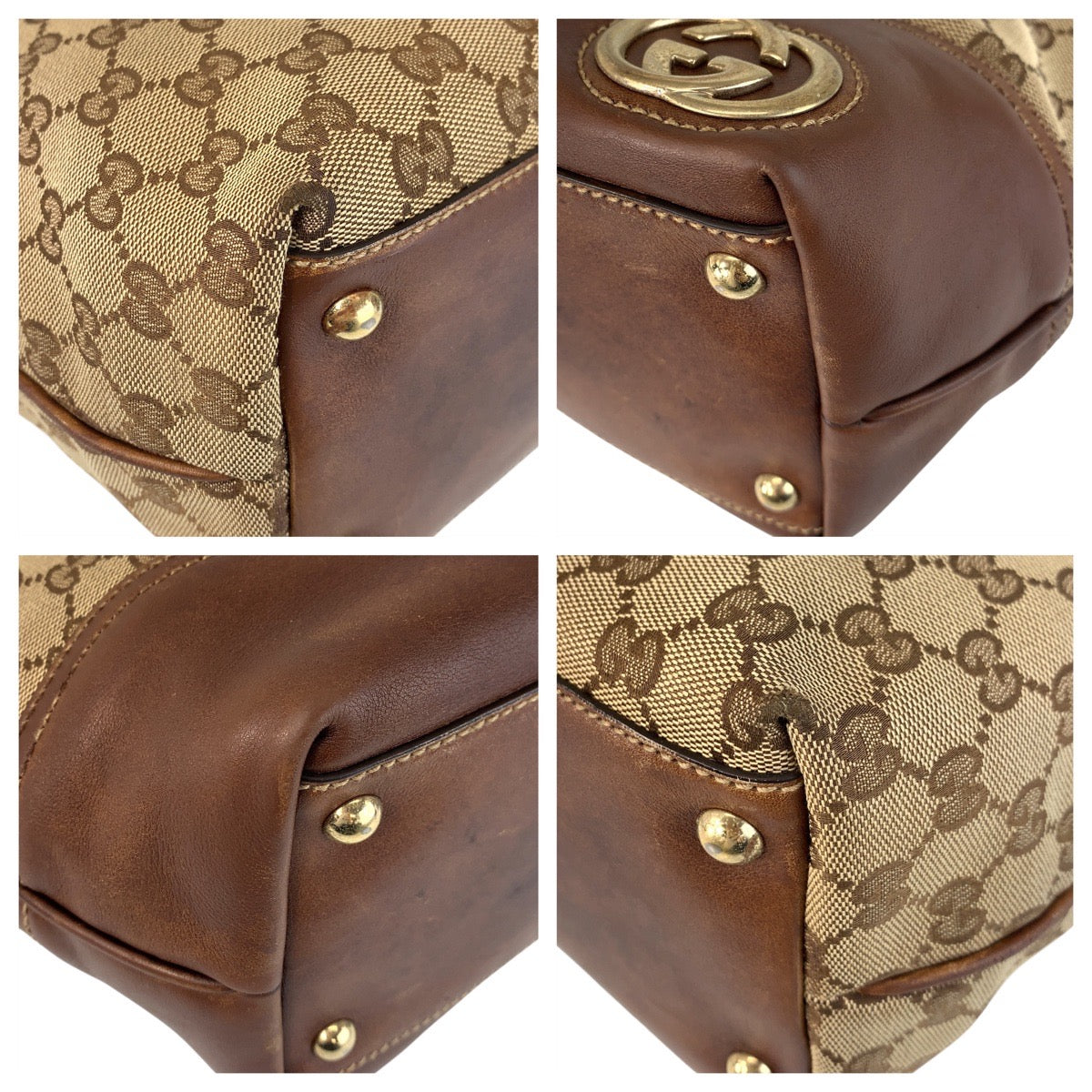 16493
GUCCI グッチ ニューブリッド ベージュ ブラウン ゴールド金具 GGキャンバス / レザー 169946 トートバッグ ショルダーバッグ  レディース ABP39